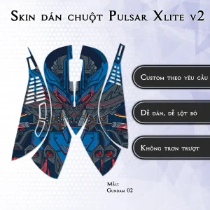 Skin dán chuột Pulsar Xlite Wireless v2 mẫu Gundam 02