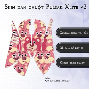 Skin dán chuột Pulsar Xlite Wireless v2 mẫu Gấu dâu Lotso lotso035