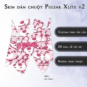 Skin dán chuột Pulsar Xlite Wireless v2 mẫu gấu hồng