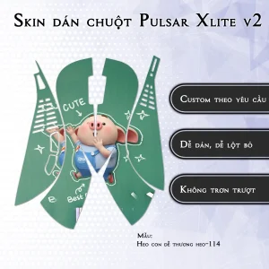 Skin dán chuột Pulsar Xlite Wireless v2 mẫu Heo con dễ thương heo-114