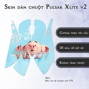 Skin dán chuột Pulsar Xlite Wireless v2 mẫu Heo con dễ thương heo-176