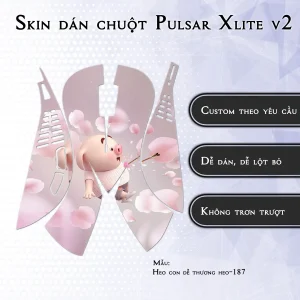 Skin dán chuột Pulsar Xlite Wireless v2 mẫu Heo con dễ thương heo-187