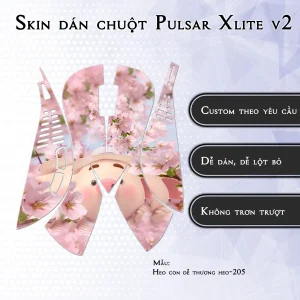 Skin dán chuột Pulsar Xlite Wireless v2 mẫu Heo con dễ thương heo-205