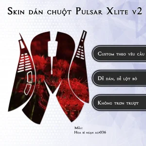 Skin dán chuột Pulsar Xlite Wireless v2 mẫu Hoa bỉ ngạn acp036
