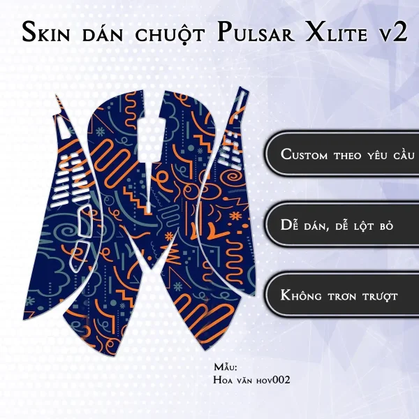 Skin dán chuột Pulsar Xlite Wireless v2 mẫu Hoa văn hov002