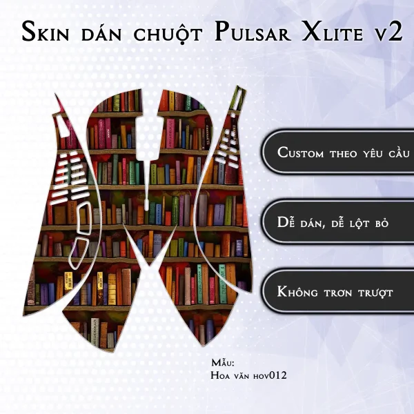 Skin dán chuột Pulsar Xlite Wireless v2 mẫu Hoa văn hov012
