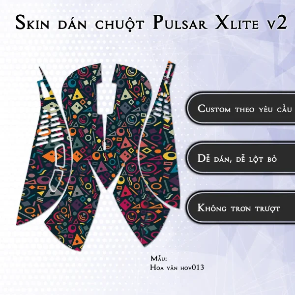 Skin dán chuột Pulsar Xlite Wireless v2 mẫu Hoa văn hov013