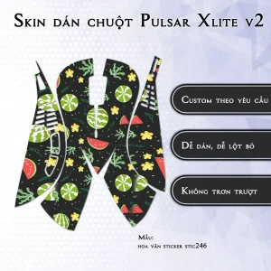 Skin dán chuột Pulsar Xlite Wireless v2 mẫu hoa văn sticker stic246