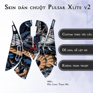 Skin dán chuột Pulsar Xlite Wireless v2 mẫu Hắc Long Thịnh Nộ