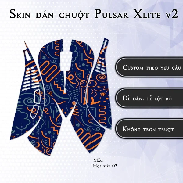 Skin dán chuột Pulsar Xlite Wireless v2 mẫu Họa tiết 03