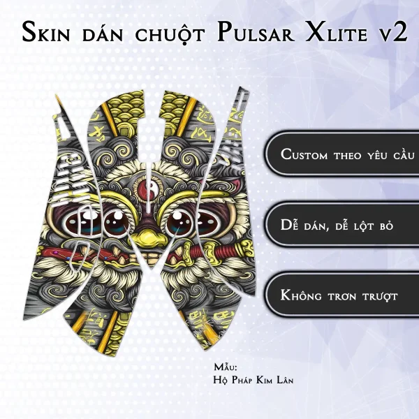 Skin dán chuột Pulsar Xlite Wireless v2 mẫu Hộ Pháp Kim Lân