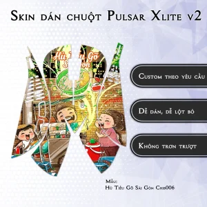 Skin dán chuột Pulsar Xlite Wireless v2 mẫu Hủ Tiếu Gõ Sài Gòn Chib006