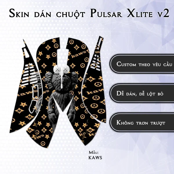 Skin dán chuột Pulsar Xlite Wireless v2 mẫu KAWS