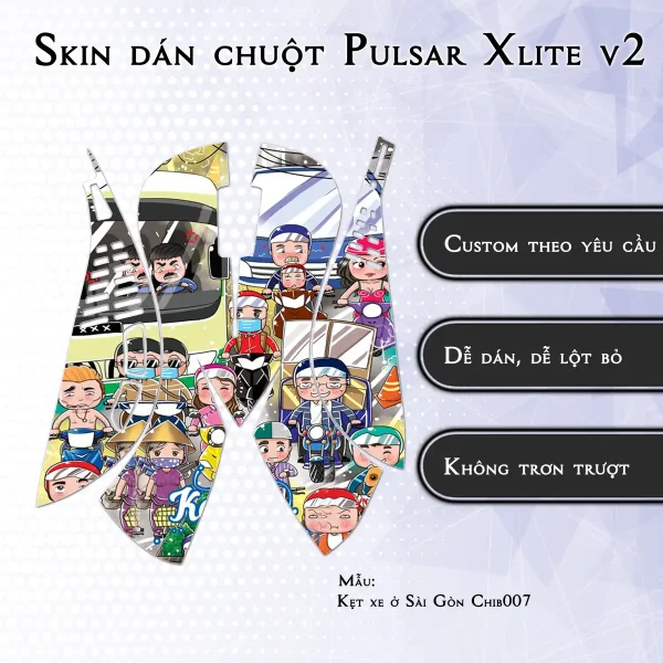 Skin dán chuột Pulsar Xlite Wireless v2 mẫu Kẹt xe ở Sài Gòn Chib007