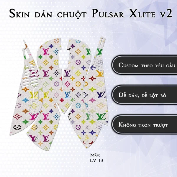Skin dán chuột Pulsar Xlite Wireless v2 mẫu LV 13