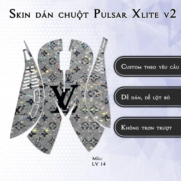 Skin dán chuột Pulsar Xlite Wireless v2 mẫu LV 14