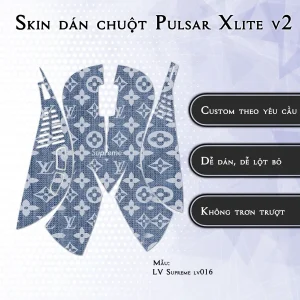 Skin dán chuột Pulsar Xlite Wireless v2 mẫu LV Supreme lv016
