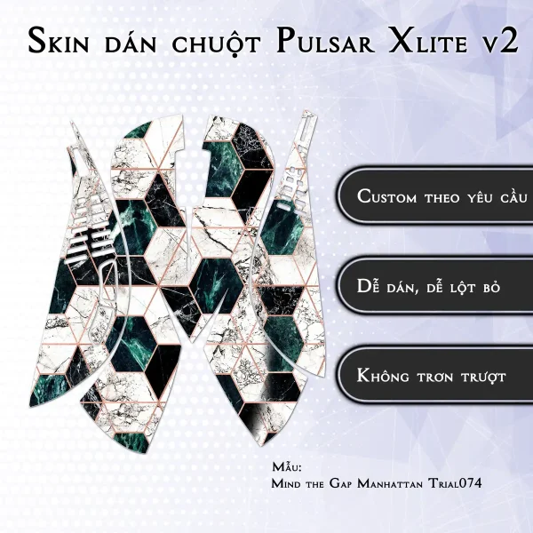Skin dán chuột Pulsar Xlite Wireless v2 mẫu Mind the Gap Manhattan Trial074