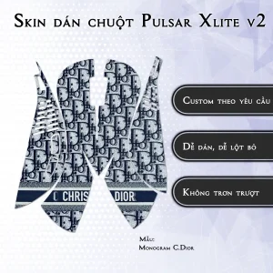 Skin dán chuột Pulsar Xlite Wireless v2 mẫu Monogram Dior
