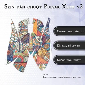 Skin dán chuột Pulsar Xlite Wireless v2 mẫu Motif oriental indien Impression sur toile