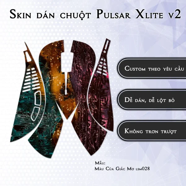 Skin dán chuột Pulsar Xlite Wireless v2 mẫu Màu Của Giấc Mơ lsm028