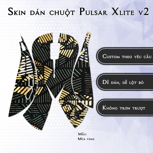 Skin dán chuột Pulsar Xlite Wireless v2 mẫu Mùa vàng