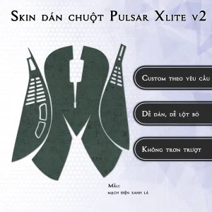 Skin dán chuột Pulsar Xlite Wireless v2 mẫu mạch điện xanh lá