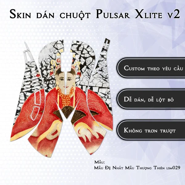 Skin dán chuột Pulsar Xlite Wireless v2 mẫu Mẫu Đệ Nhất Mẫu Thượng Thiên lsm029