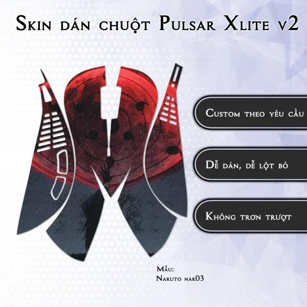 Skin dán chuột Pulsar Xlite Wireless v2 mẫu Naruto nar03