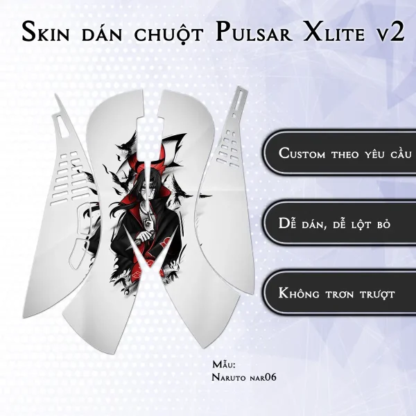 Skin dán chuột Pulsar Xlite Wireless v2 mẫu Naruto nar06
