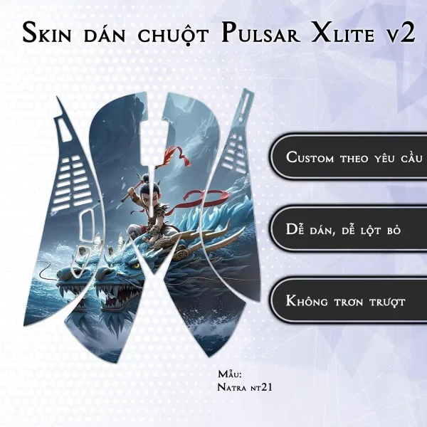 Skin dán chuột Pulsar Xlite Wireless v2 mẫu Natra nt21