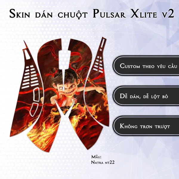 Skin dán chuột Pulsar Xlite Wireless v2 mẫu Natra nt22