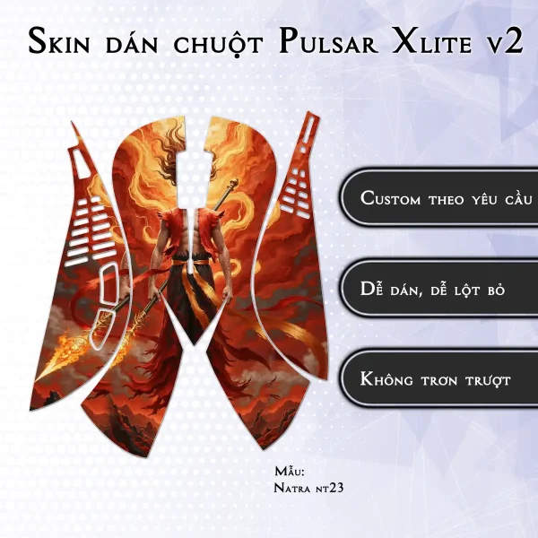 Skin dán chuột Pulsar Xlite Wireless v2 mẫu Natra nt23