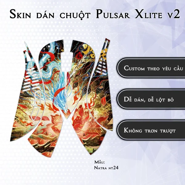 Skin dán chuột Pulsar Xlite Wireless v2 mẫu Natra nt24