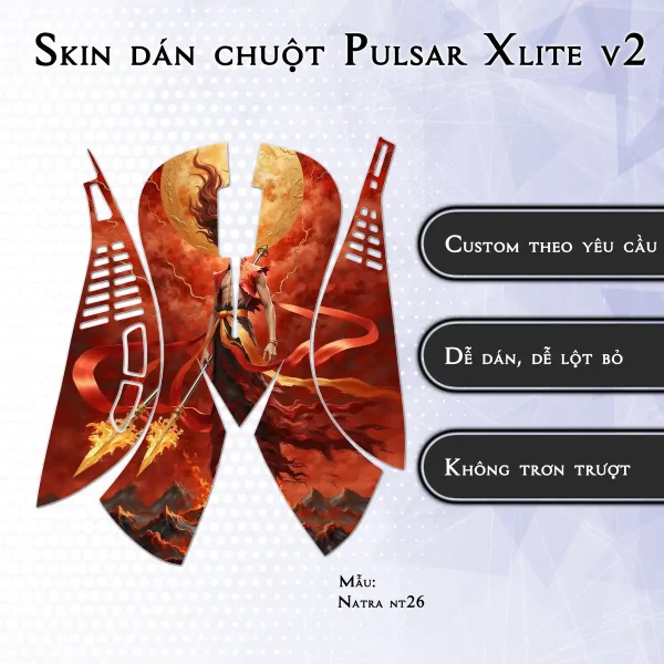 Skin dán chuột Pulsar Xlite Wireless v2 mẫu Natra nt26