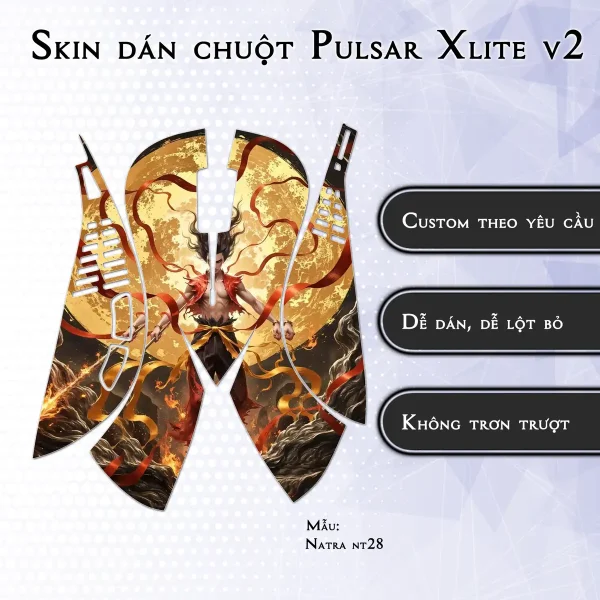 Skin dán chuột Pulsar Xlite Wireless v2 mẫu Natra nt28
