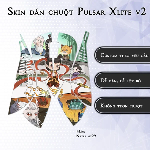 Skin dán chuột Pulsar Xlite Wireless v2 mẫu Natra nt29