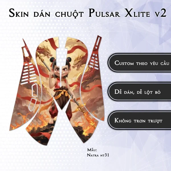 Skin dán chuột Pulsar Xlite Wireless v2 mẫu Natra nt31