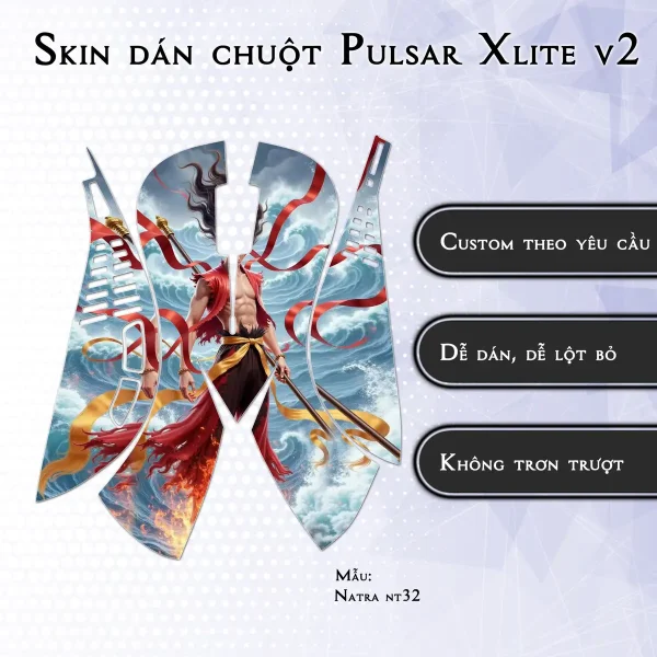 Skin dán chuột Pulsar Xlite Wireless v2 mẫu Natra nt32