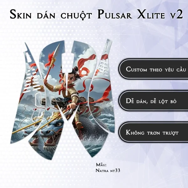 Skin dán chuột Pulsar Xlite Wireless v2 mẫu Natra nt33