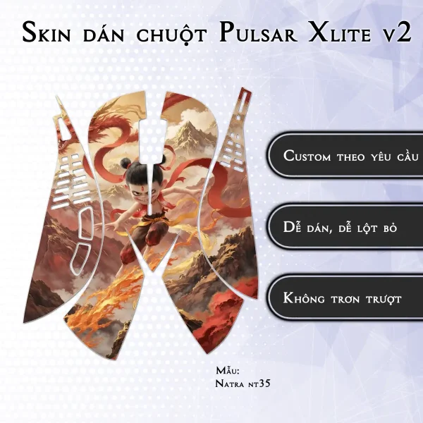 Skin dán chuột Pulsar Xlite Wireless v2 mẫu Natra nt35