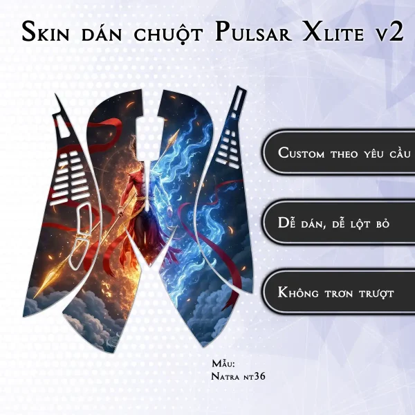Skin dán chuột Pulsar Xlite Wireless v2 mẫu Natra nt36