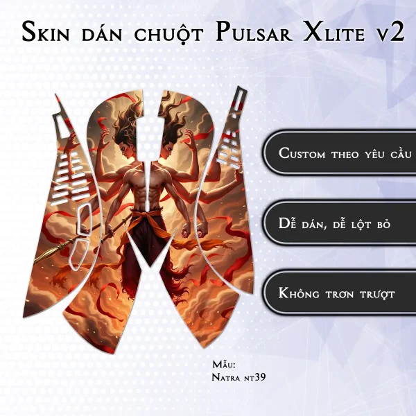 Skin dán chuột Pulsar Xlite Wireless v2 mẫu Natra nt39