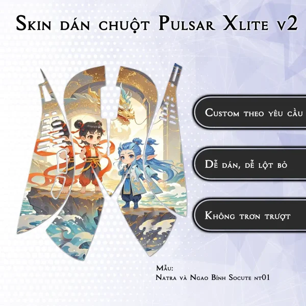 Skin dán chuột Pulsar Xlite Wireless v2 mẫu Natra và Ngao Bính Socute nt01