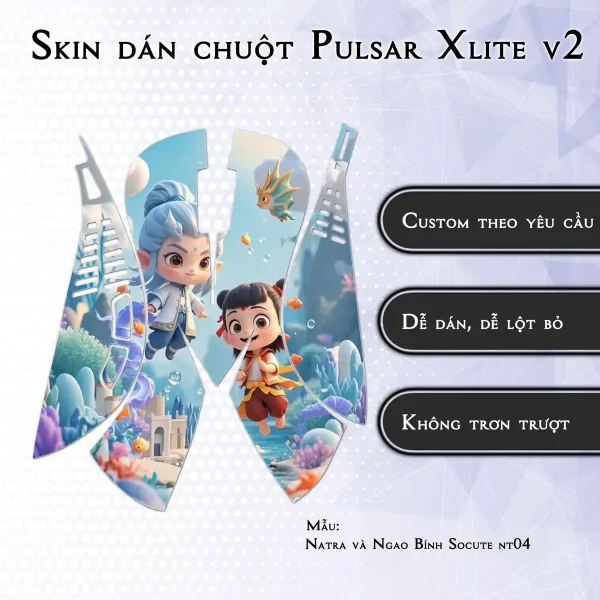 Skin dán chuột Pulsar Xlite Wireless v2 mẫu Natra và Ngao Bính Socute nt04