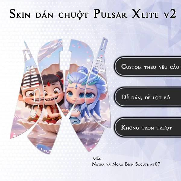 Skin dán chuột Pulsar Xlite Wireless v2 mẫu Natra và Ngao Bính Socute nt07