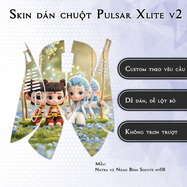 Skin dán chuột Pulsar Xlite Wireless v2 mẫu Natra và Ngao Bính Socute nt08