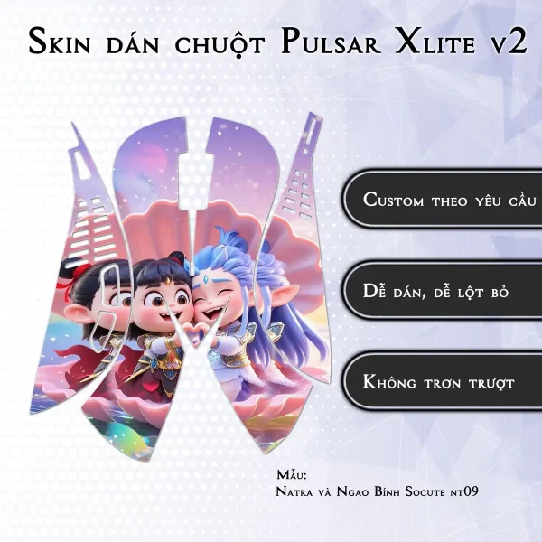 Skin dán chuột Pulsar Xlite Wireless v2 mẫu Natra và Ngao Bính Socute nt09