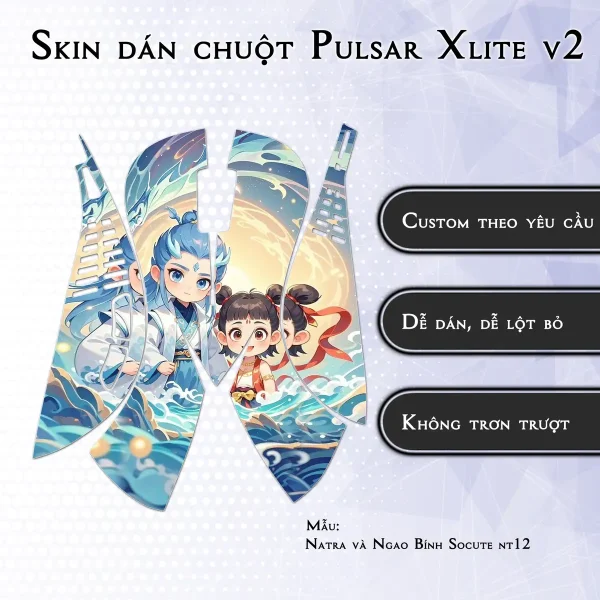 Skin dán chuột Pulsar Xlite Wireless v2 mẫu Natra và Ngao Bính Socute nt12
