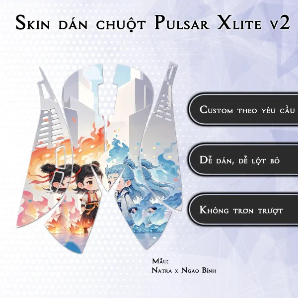Skin dán chuột Pulsar Xlite Wireless v2 mẫu Natra x Ngao Bính